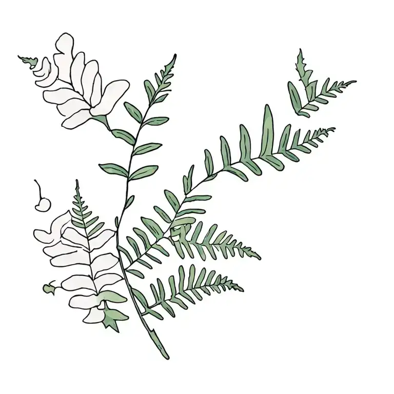 Dogwood With Some Mixed Ferns