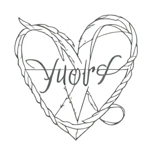 Y Word In Heart Figure Surrounded