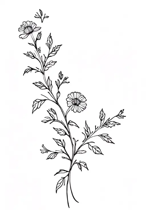 Vine With Wildflowers On Back