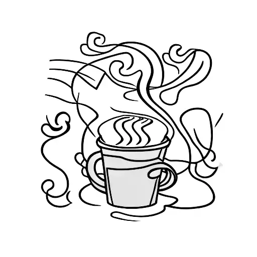 A Minimalist Silhouette Of A Runner With Coffee Cup In Hand