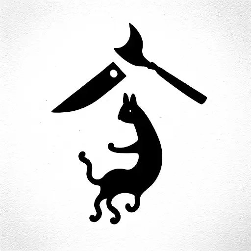 Cute Animal Holding Knife
