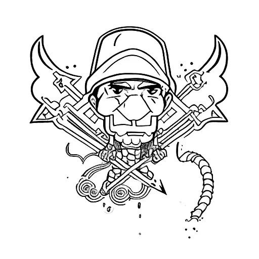 Intimidating Male With A Bolt Anime