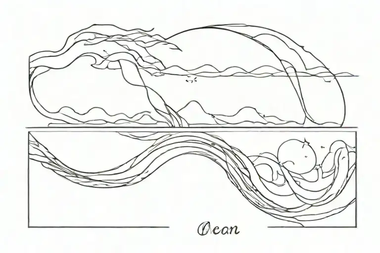 Three Thin Line Ocean Waves Wrist