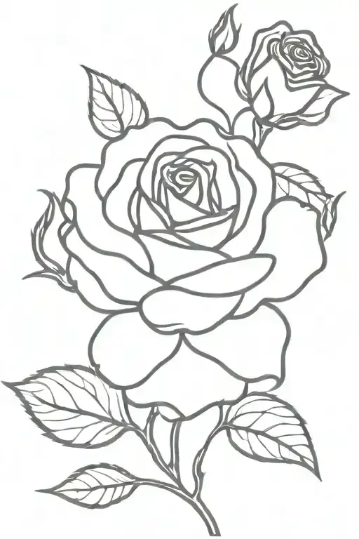 Red And Black Rose Tattoo Design