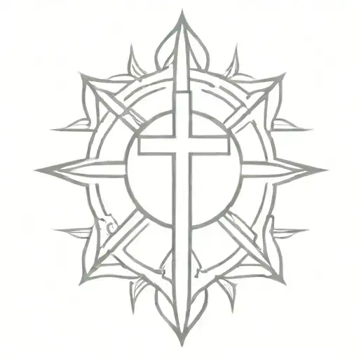 Filipino Sun Filipino Tribal Catholic Cross