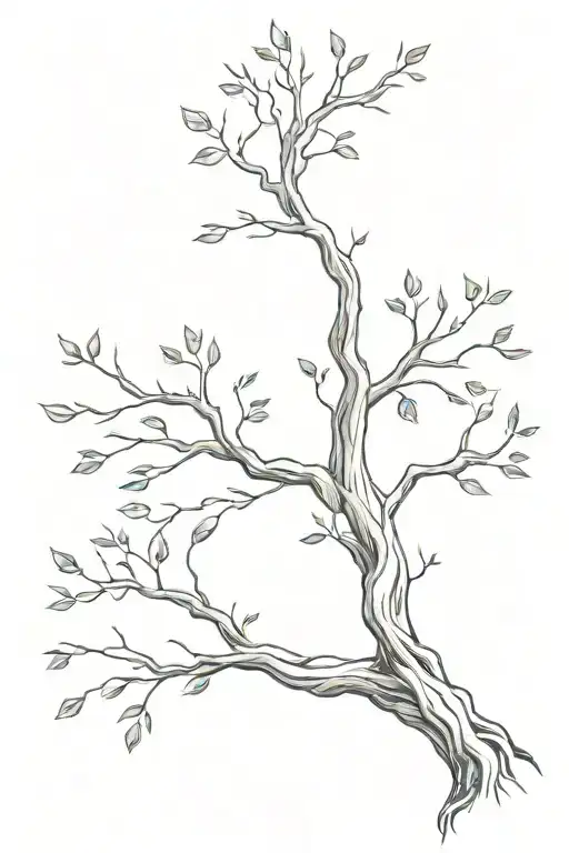 New Branch On An Old Tree Growing