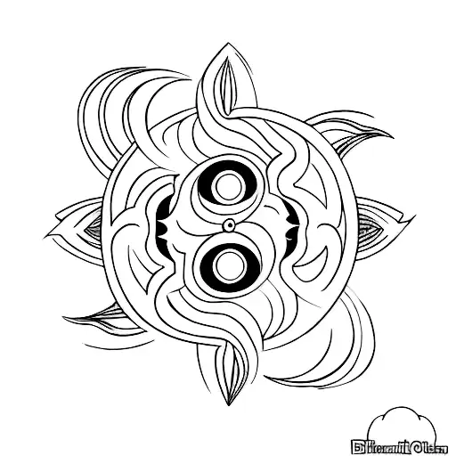 A Minimalist Tattoo Of A Yin Yang Symbol Incorporated Into A Spiritual Sun Design