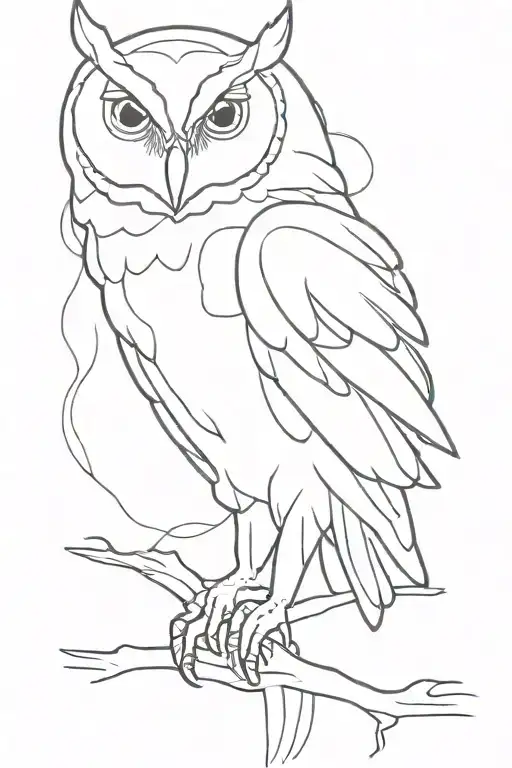 Linework Deftones Owl