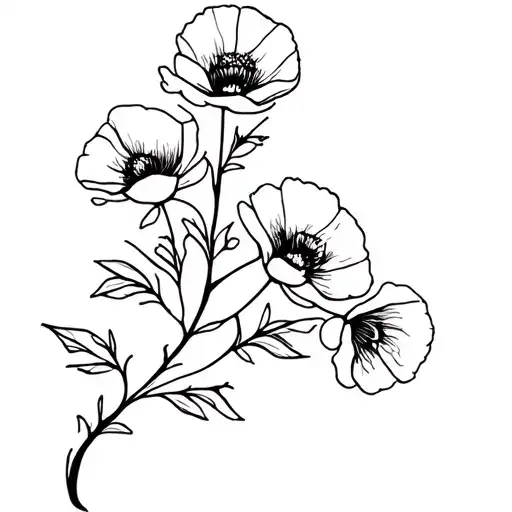 A Vine Made With An Interweaving Of Poppies