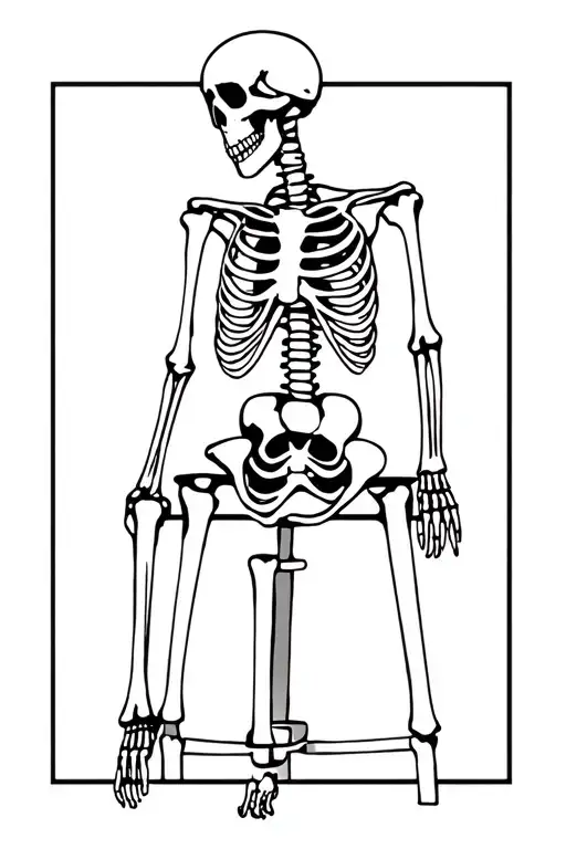 Skeleton Sitting On A Stool