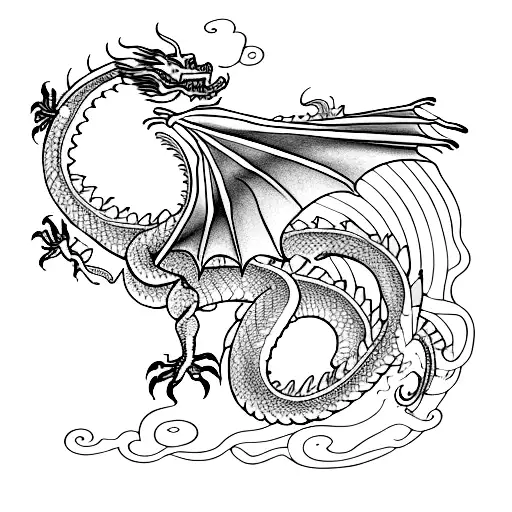 Flying Dragon One Continuous Line