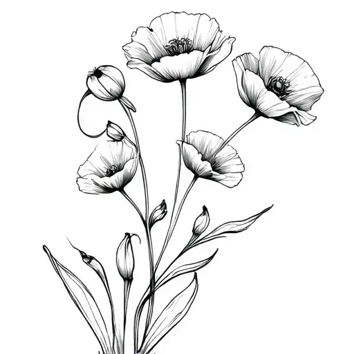 Floral Art Poppies Flower Growing