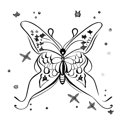 Butterfly And Stars And Water