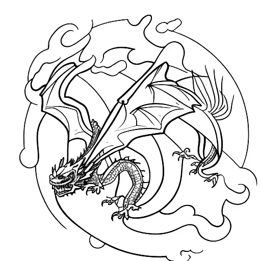 Flying Dragon One Continuous Line