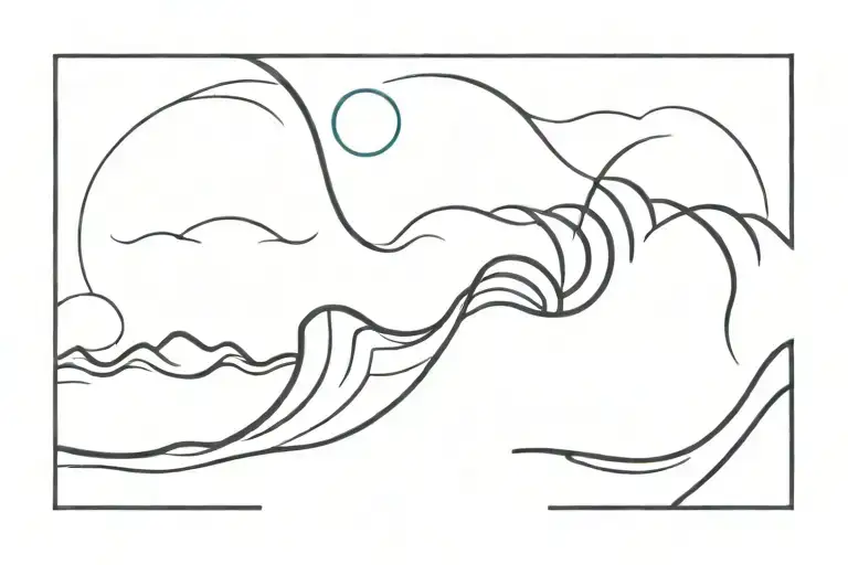 Small Wrist Tattoo Design Of Three Thin Black Lines Making An Ocean Wave