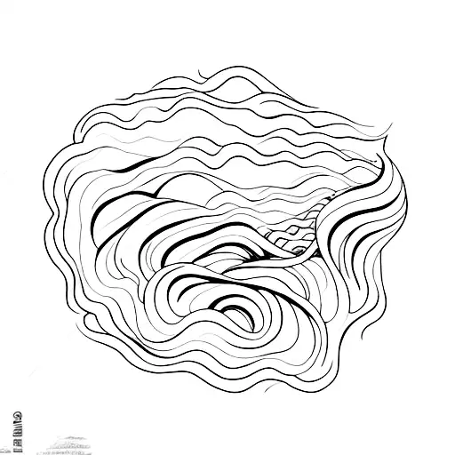 A Minimalist Tattoo Of A Hair Comb With Ocean Waves Flowing Through It