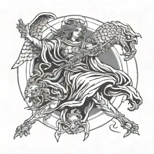 Angel Winning War Against Evil