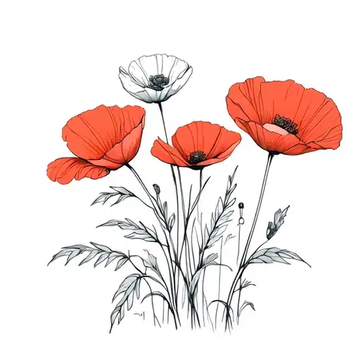 Floral Art Poppies Flower Growing Jungle