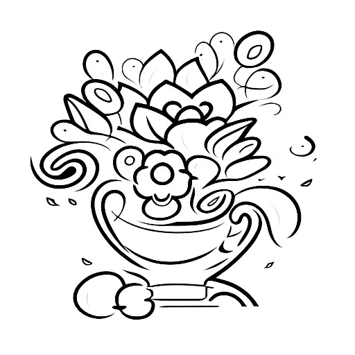 A Coffee Mug Overflowing With Flowers Symbolizing The Love For Your Family