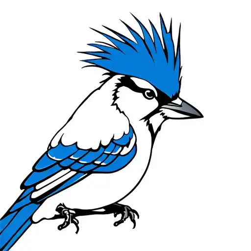 Blue Jay Bird With A Mohawk