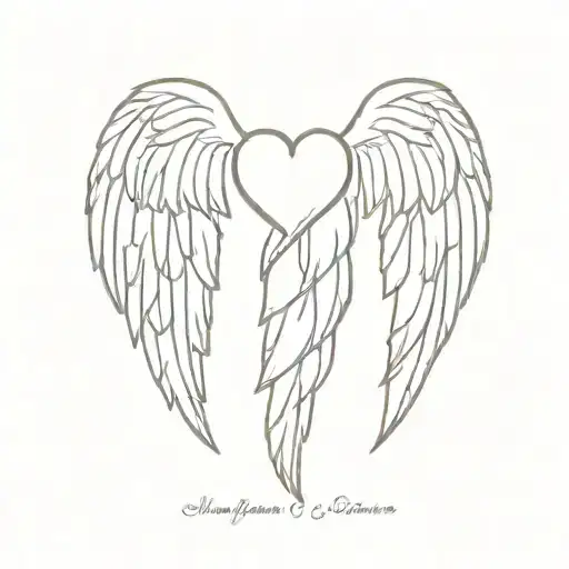 Five Hearts With One Heart Having Angel Wings Made