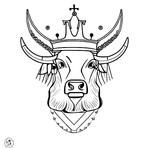 Bull In A Crown With The Inscription Nunquam Ante Nunquam Iterum