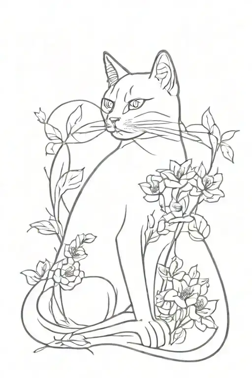 Flowers And Psychedelic And Cat