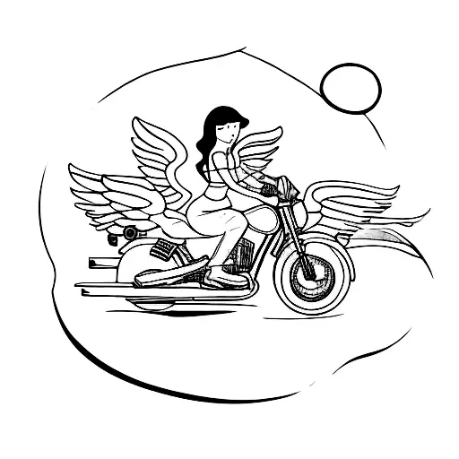 An Angel Riding A Motorcycle