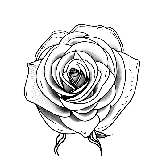 A Violet And A Rose With Long Stems