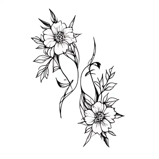 Zodiac Signs Capricorn And Gemini Along With Flowers