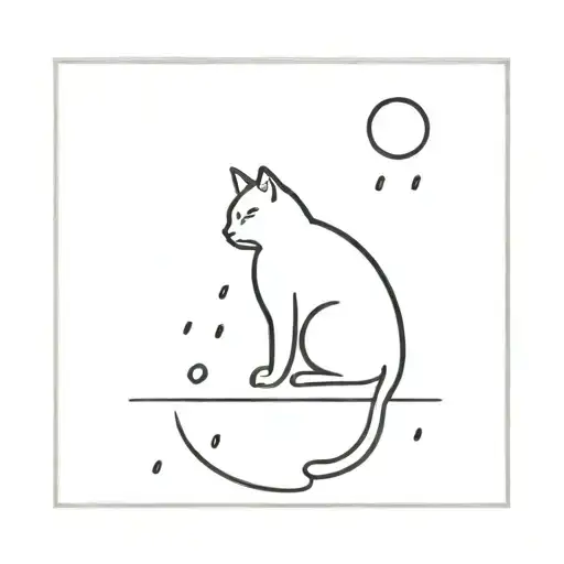Cat In The Rain Minimalist