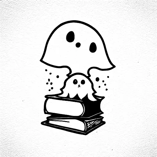 Cute Ghost With Book