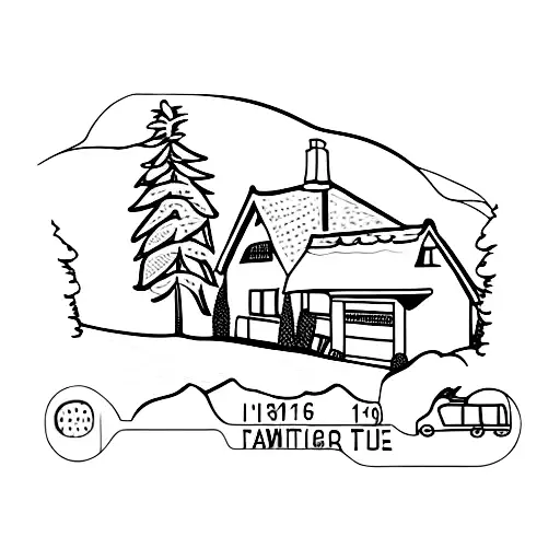 Car License Plate Withhome On It With A Tracing Of A Cottage In The Background