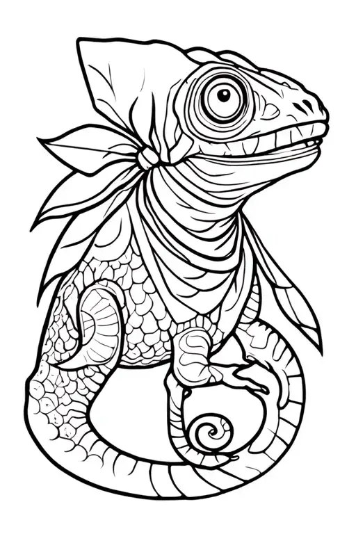 A Chameleon Wearing A Bandana