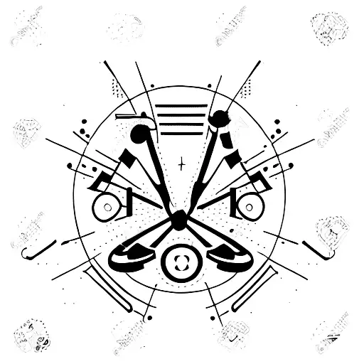 A Patchwork Pattern With Sport Equipment