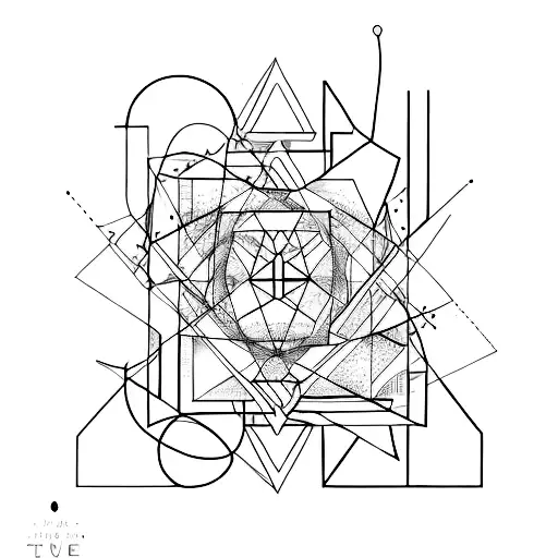 A Typographic Design Incorporating Elements Of Nature And Geometry