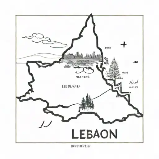 Lebanon Map With Family Word Family