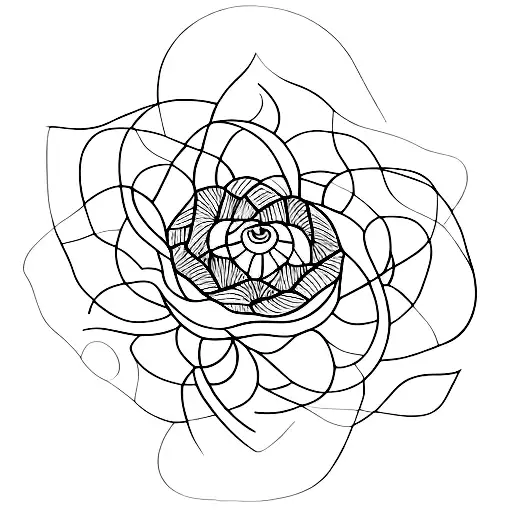 A Fine Line And Very Minimalistic Abstract Lilypad With An Abstract Design That Represents The Soul