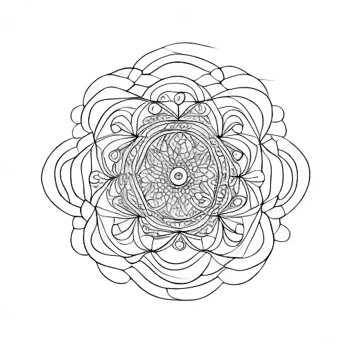 A Fine Line And Abstract Lilypad With An Abstract Design That Represents The Soul