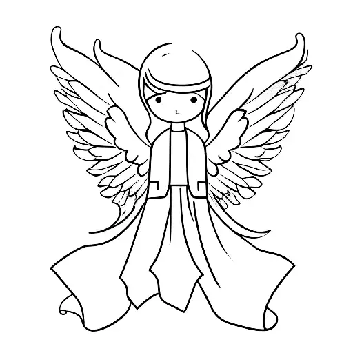 Angel With Black Hair