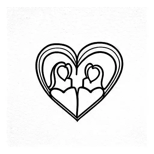 Mother With Daughter And Heart