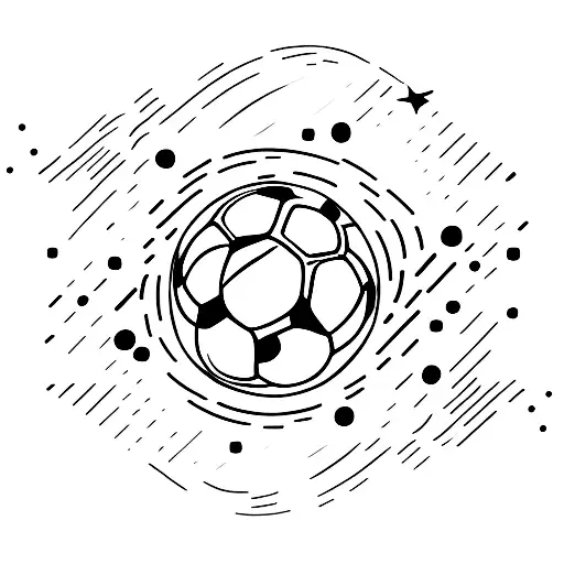 A Silhouette Of A Soccer Player Kicking A Ball Into A Galaxy