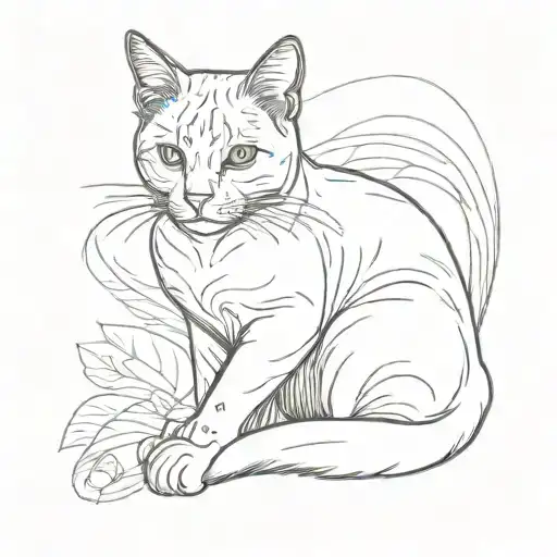 Silhouette Of A Cat Sitting Alone In The Shape