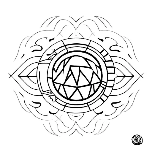 Create A Minimalist Tattoo Of A Pokeball Surrounded By Various Types Of Pokemon