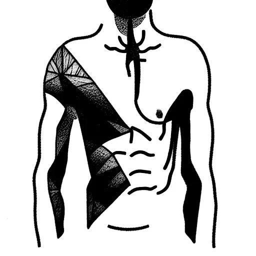 Male Torso With Plants Coming From It