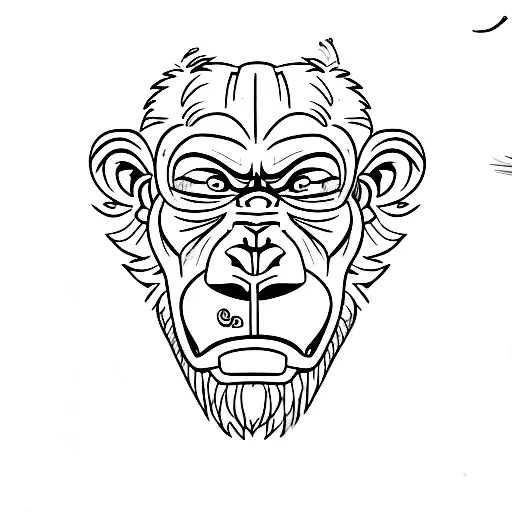 Cartoon Gorilla With Barbell