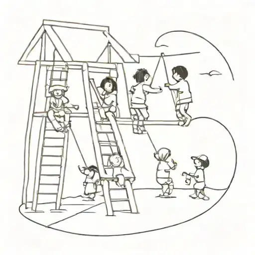 Children Playing On A Playground