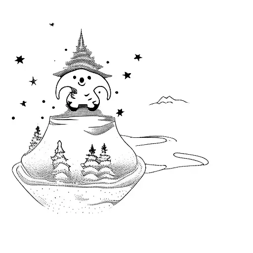 A Ghost On Top Of A Snow Globe