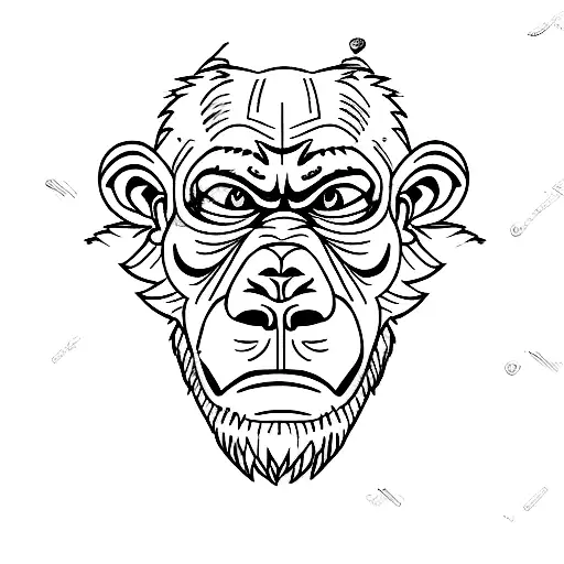 Cartoon Gorilla With Barbell