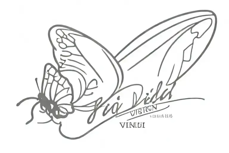 Simple Butterfly Wing With A Phrase 'Veni Vidi Vici'